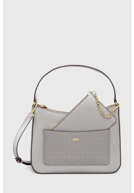 DKNY Кожена чанта в сиво - Pepit.bg