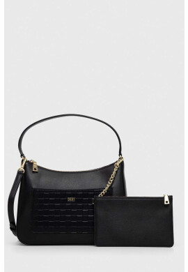 DKNY Кожена чанта в черно - Pepit.bg