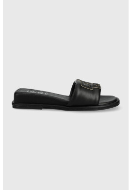 DKNY Кожени чехли Toures дамски в черно с платформа - Pepit.bg