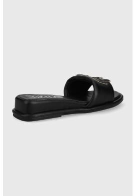 DKNY Кожени чехли Toures дамски в черно с платформа - Pepit.bg