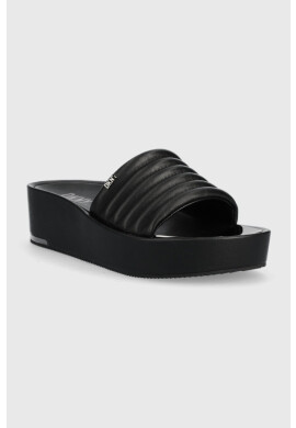 DKNY Кожени чехли JASNA в черно с платформа K4205489 - Pepit.bg