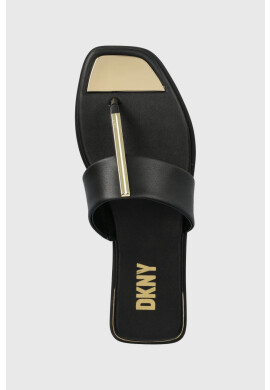 DKNY Кожени джапанки DEJA в черно с равна подметка K4259021 - Pepit.bg