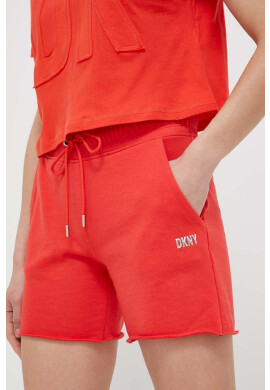 DKNY Къс панталон в червено с изчистен дизайн със стандартна талия - Pepit.bg