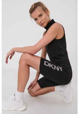 DKNY Къси панталони в черно с принт с висока талия - Pepit.bg