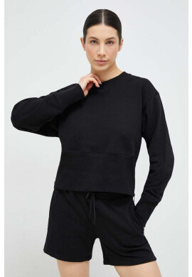 DKNY Памучен суичър в черно с изчистен дизайн - Pepit.bg
