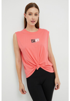 DKNY Памучен топ в розово - Pepit.bg