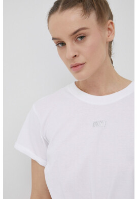 DKNY Памучна тениска в бяло - Pepit.bg