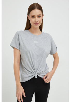 DKNY Памучна тениска в сиво - Pepit.bg
