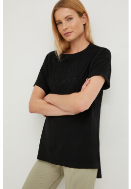 DKNY Памучна тениска в черно - Pepit.bg