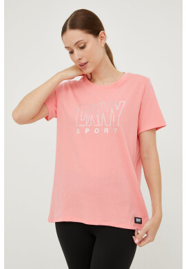 DKNY Памучна тениска в розово - Pepit.bg