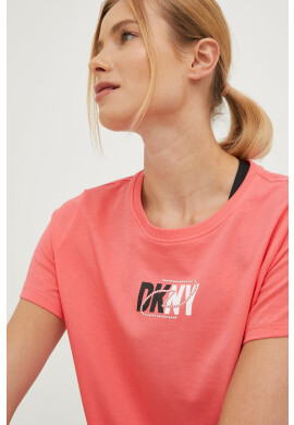 DKNY Памучна тениска в розово - Pepit.bg