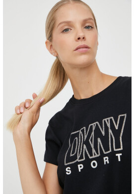 DKNY Памучна тениска в черно - Pepit.bg
