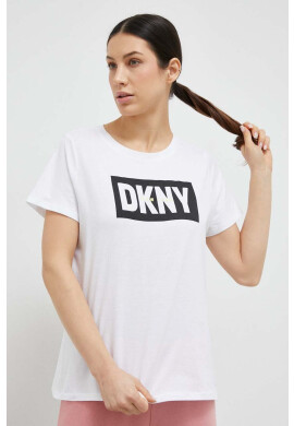 DKNY Памучна тениска в бяло - Pepit.bg