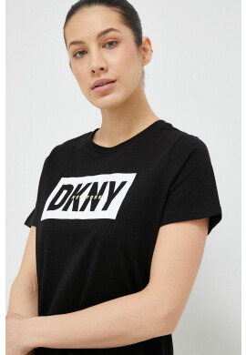 DKNY Памучна тениска в черно - Pepit.bg