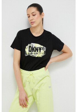 DKNY Памучна тениска в черно - Pepit.bg