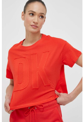 DKNY Памучна тениска в червено - Pepit.bg