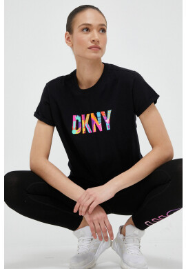 DKNY Памучна тениска в черно - Pepit.bg
