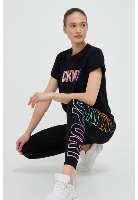 DKNY Памучна тениска в черно - Pepit.bg
