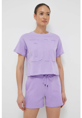 DKNY Памучна тениска в лилаво - Pepit.bg