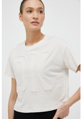 DKNY Памучна тениска в бежово - Pepit.bg
