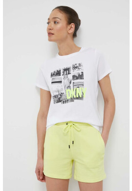 DKNY Памучна тениска в бяло - Pepit.bg