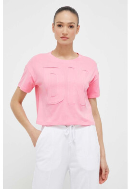 DKNY Памучна тениска в розово - Pepit.bg