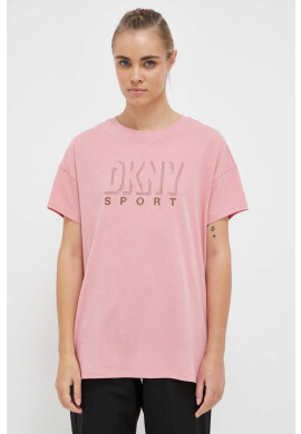 DKNY Памучна тениска в розово - Pepit.bg