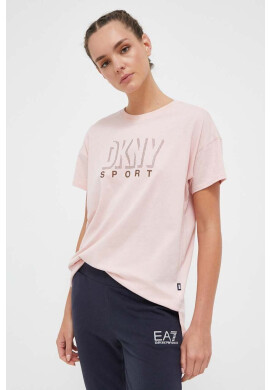 DKNY Памучна тениска в розово - Pepit.bg
