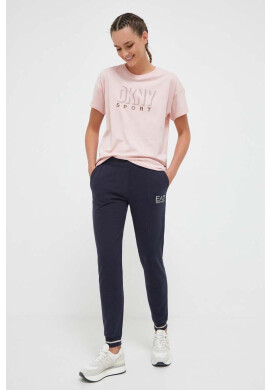 DKNY Памучна тениска в розово - Pepit.bg