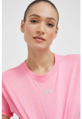 DKNY Памучна тениска в розово - Pepit.bg