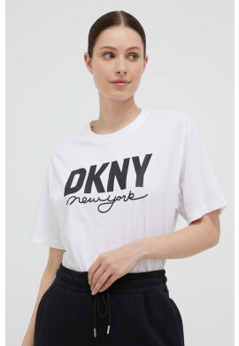 DKNY Памучна тениска в бяло - Pepit.bg