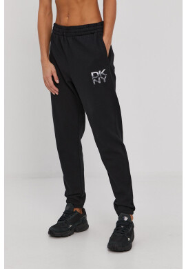 DKNY Панталони дамско в черно с принт - Pepit.bg