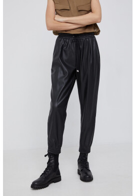DKNY Панталон дамски в черно с кройка тип jogger с висока талия - Pepit.bg