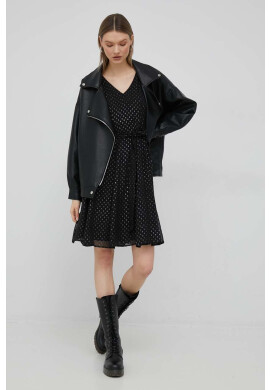 DKNY Рокля в черно къс модел разкроен модел - Pepit.bg