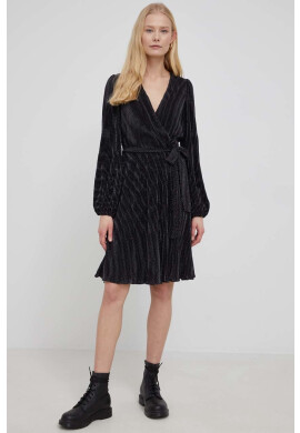 DKNY Рокля в черно къс модел разкроен модел - Pepit.bg
