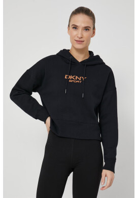 DKNY Суичър дамски в черно с принт - Pepit.bg