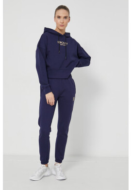 DKNY Суичър дамски в тъмносиньо с принт - Pepit.bg