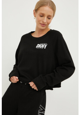 DKNY Суичър в черно с принт - Pepit.bg