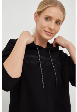 DKNY Суичър в черно с качулка с апликация - Pepit.bg