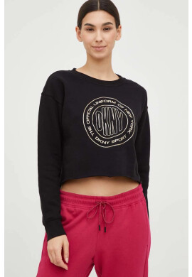 DKNY Суичър в черно с изчистен дизайн - Pepit.bg
