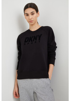 DKNY Суичър в черно с качулка с принт - Pepit.bg