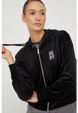 DKNY Суичър в черно с качулка с апликация - Pepit.bg