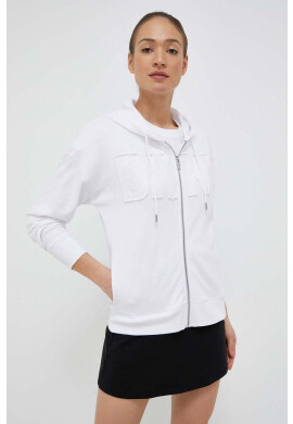 DKNY Суичър в бяло с качулка с апликация - Pepit.bg
