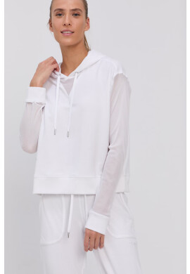 DKNY Суичър дамски в бяло с изчистен дизайн - Pepit.bg