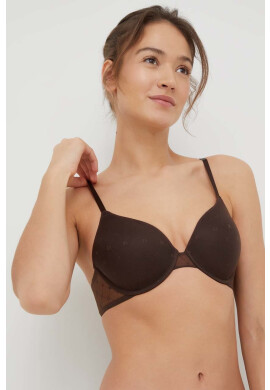 DKNY Сутиен в кафяво с изчистен дизайн - Pepit.bg