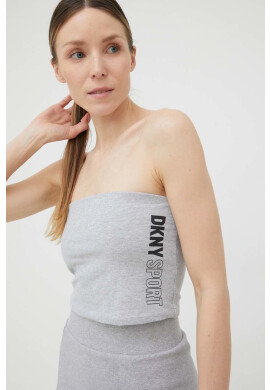 DKNY Топ дамски в сиво с голи рамене - Pepit.bg
