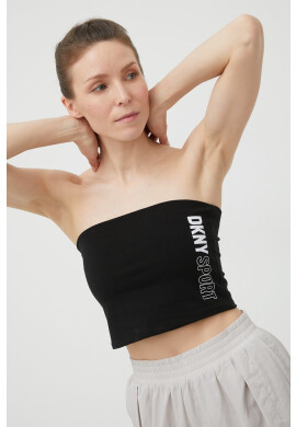 DKNY Топ дамски в черно с голи рамене - Pepit.bg