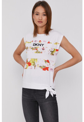 DKNY Топ в бяло с изчистен дизайн - Pepit.bg