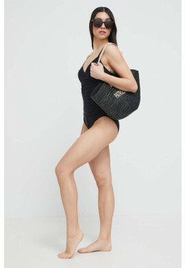 DKNY Цял бански в черно с леко подплатена чашка - Pepit.bg