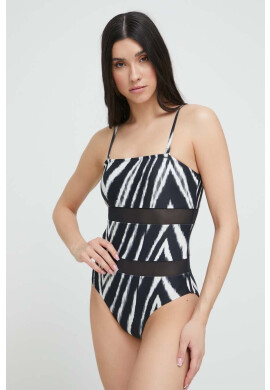 DKNY Цял бански в черно с леко подплатена чашка - Pepit.bg